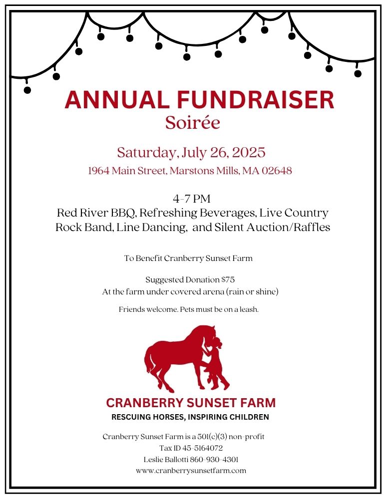 Cranberry Sunset Farms Annual Fundraiser Soiree 2025